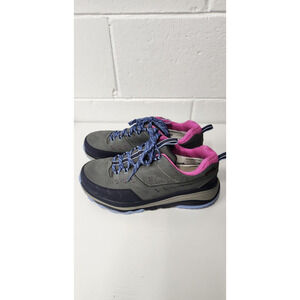 Hoka Women's Tor Summit Hiking Waterproof Lace Up Shoes, Size 10, Gray/Pink/Navy
